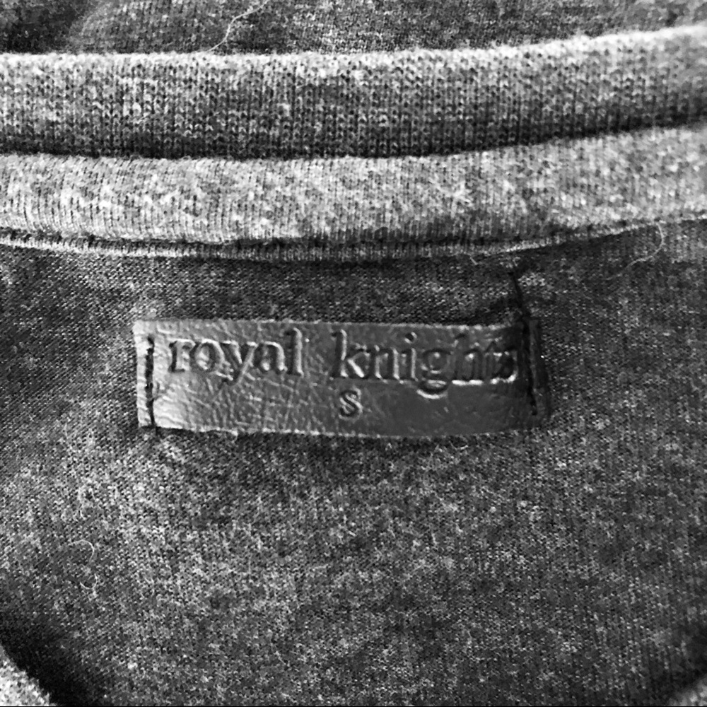 ROYAL KNIGHTS Gray Cotton and Faux Leather T-Shirt - Picture 6 of 6